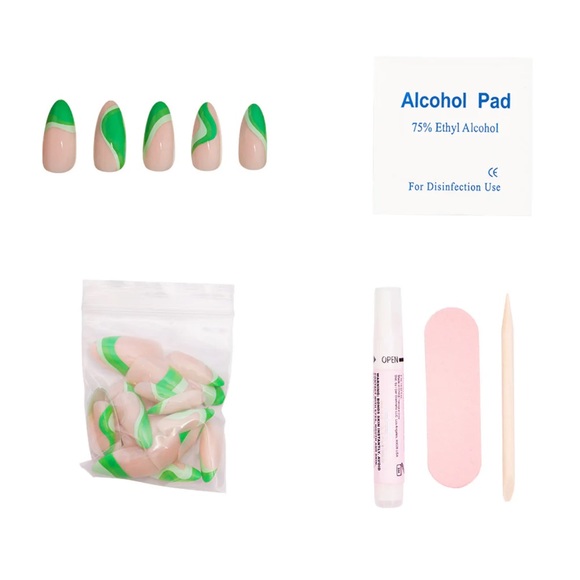 Groovy Green press on reuseable press on nails by Glamnetic - Picture 8 of 8